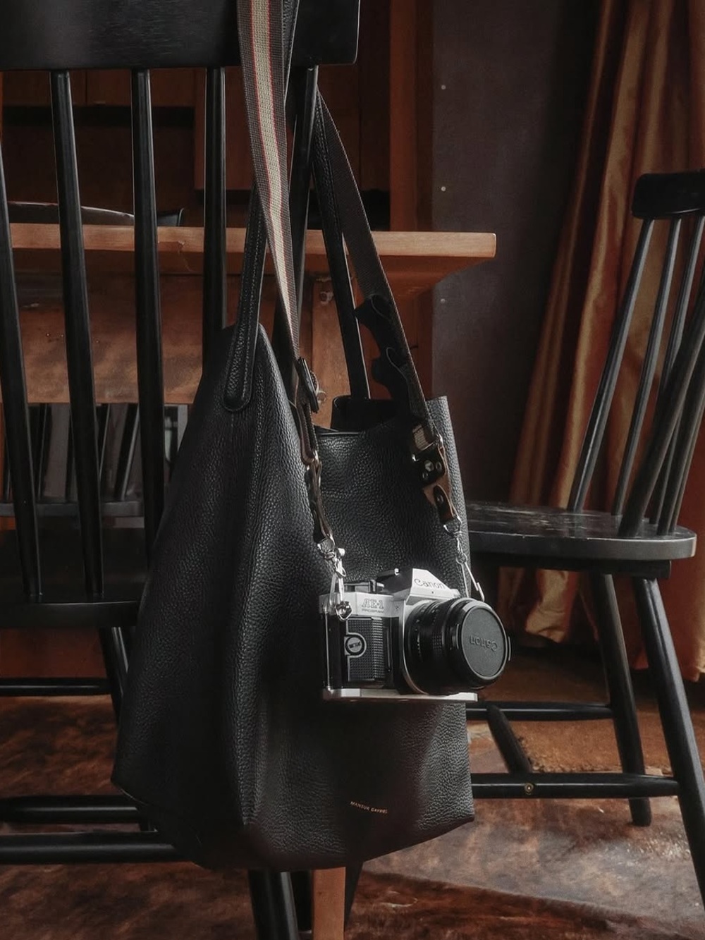 Black Mansur Gavriel Everyday Cabas Pebbled-Leather Bag